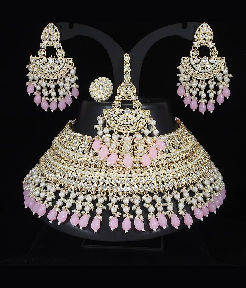 Padmavati Bangles White Alloy Necklace Set ( Pack of 1 )