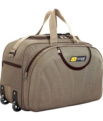 AXEN BAGS - Brown Polyester Duffle Trolley