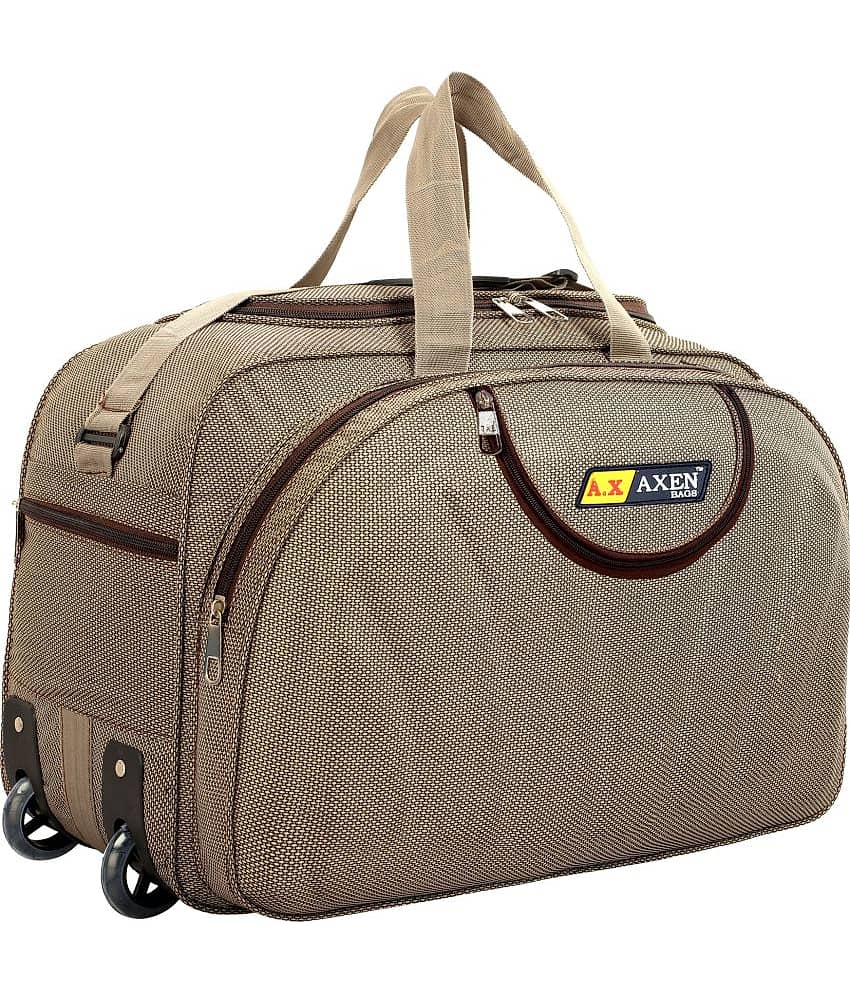 AXEN BAGS - Brown Polyester Duffle Trolley