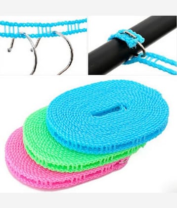 Outdoor Windproof 3m/5m Adjustable Strength Nylon Durable Anti Slip Drying Cloth Rope Clothesline Washing Line Laundry (Length 5m)