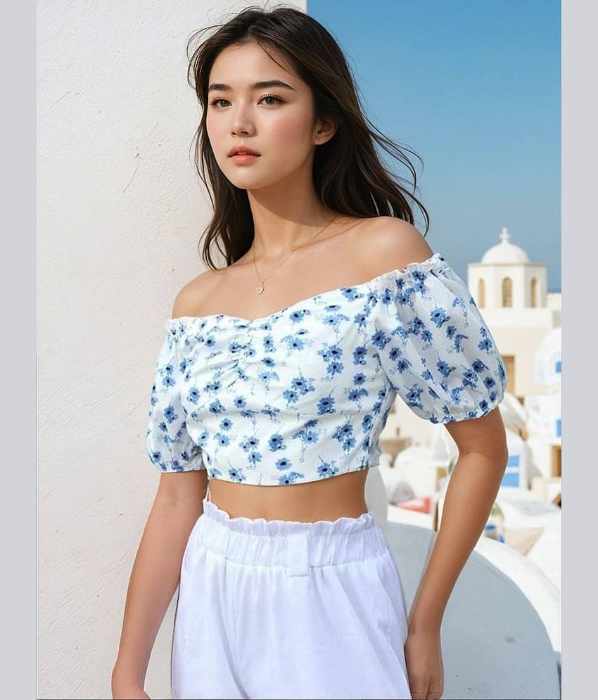 kotty Women's Crepe Crop Top ( Multicolor )