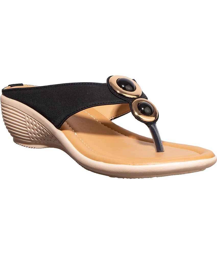 KHADIM Black Wedges Heels