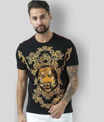 Huetrap Pack of 1 Cotton Regular Fit Men's T-Shirt ( Black )
