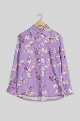 Attractive Floral Shirt For Women-XXS / Mauve Purple / SH009-DPMG0086-1.5-NIL-NIL-NIL-NIL-THB06-FS001-NIL-BT002-12-NIL-NIL