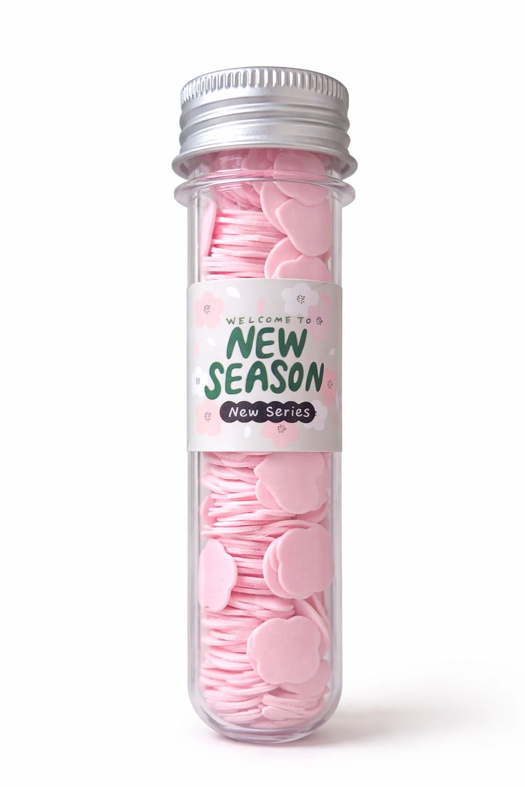 Pink Portable Hand Washing Bath Flower Shape Paper Soap Strips In Test Tube Bottle