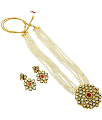 Sunhari Jewels - White Alloy Necklace Set ( Pack of 1 )