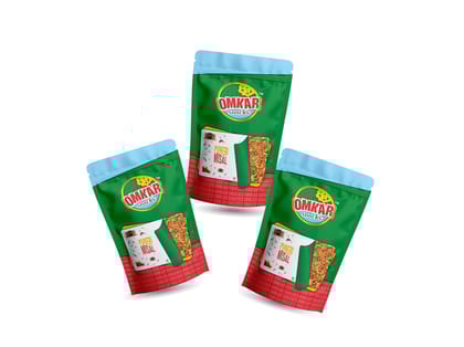 Omkar Snacks | Puneri Misal - 200 gms - Pack of 3 I Healthy Traditional snacks with 50% less oil | No Added Preservative | Spicy - Crunchy - Chatpata - Savoury - Namkeen | Chivda - Usal Pav - Misal - Farsan I