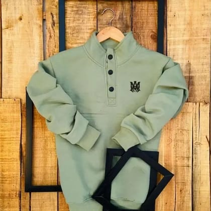 Designer Solid Sweatshirts For Man's ( SIZE : L  , COLOR PISTA )