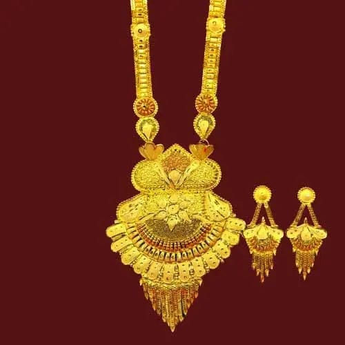 Elegant Pure :- 22k Gold-Plated Necklace with Matching Earrings Jewellery Set