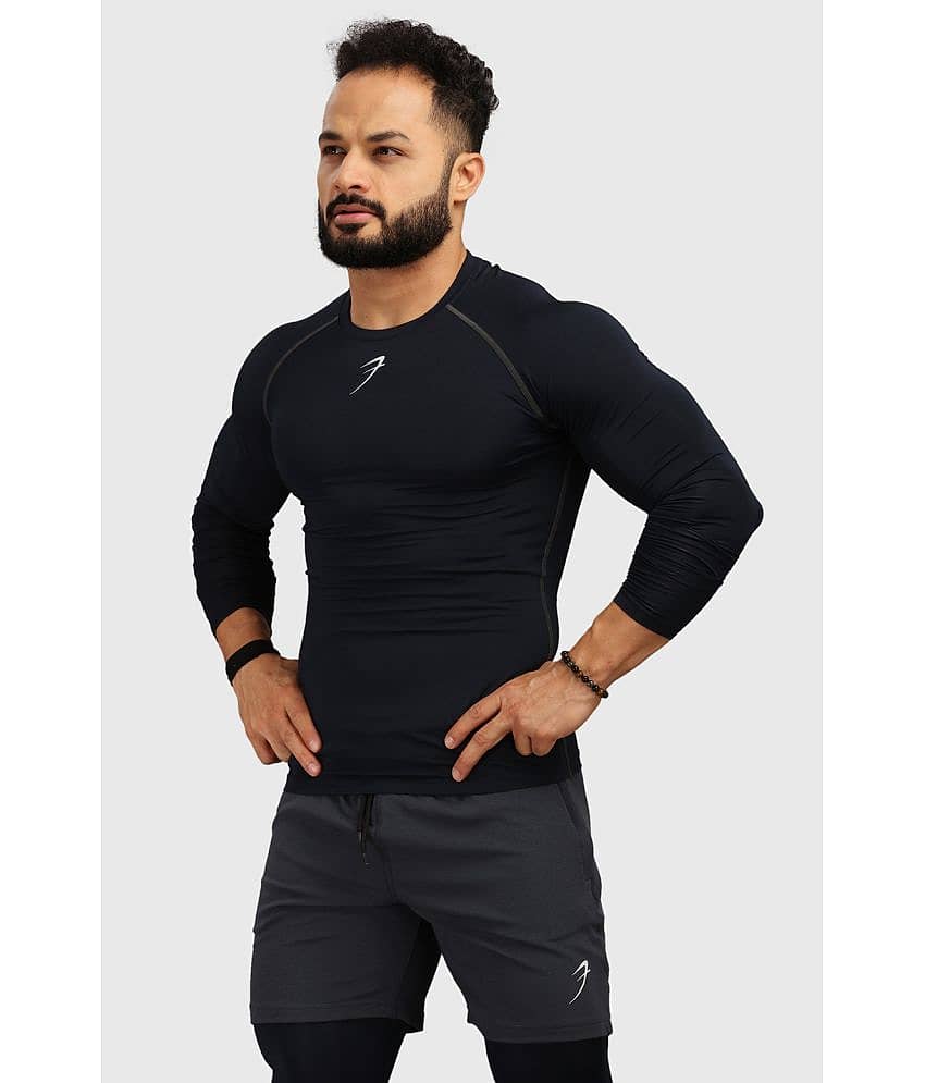 Fuaark - Black Polyester Slim Fit Men's Compression T-Shirt ( Pack of 1 )
