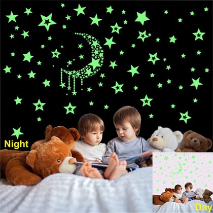 DreamKraft 60 Pieces Glow in The Dark Sticker Star - Decorate Your Room with A Twinkling Starry Night Sky Effect