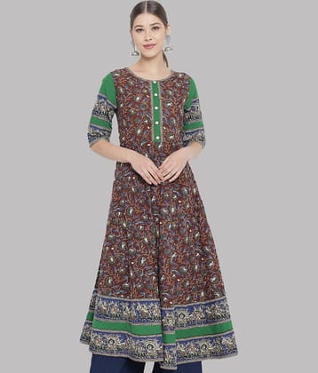 Yash Gallery - Multicolor Cotton Women's Flared Kurti ( Pack of 1 )