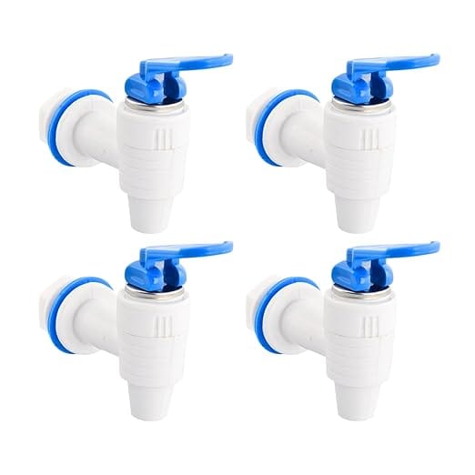 AMPEREUS 4 Pcs RO Purifier Tap Set - Compatible with Kent, Swift, Aquafresh, Assembled/Branded RO Systems - White
