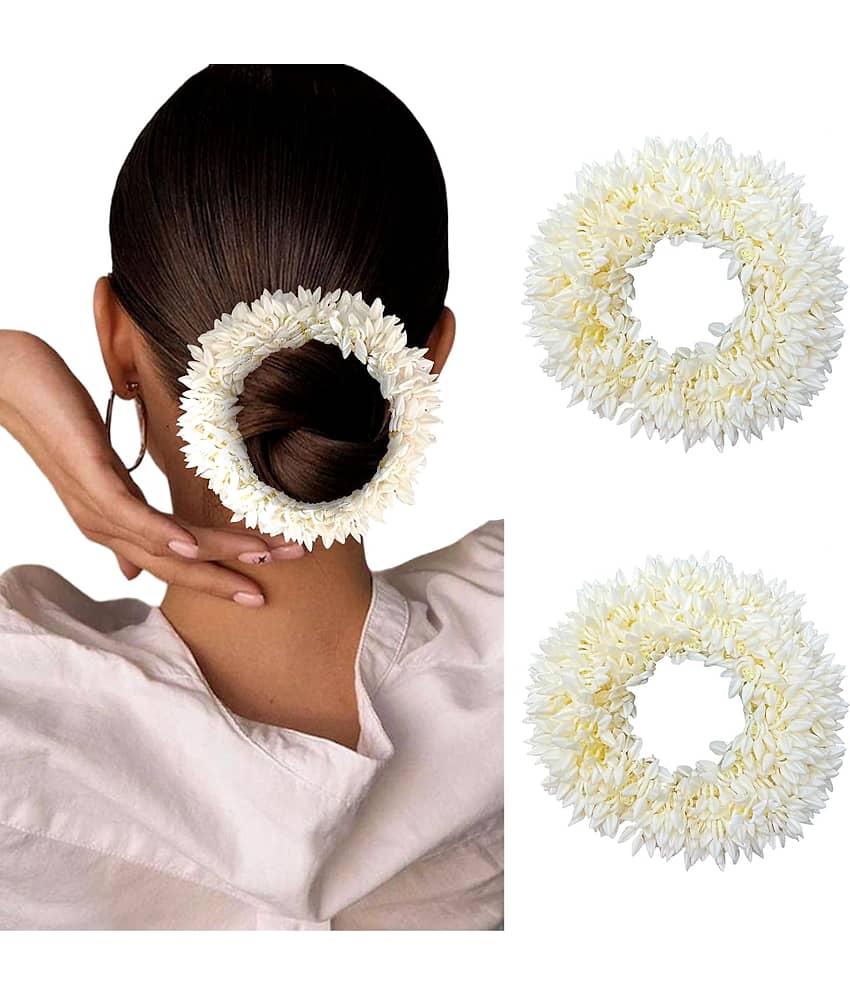 Blubby White Women's Rubber Band ( Pack of 2 )