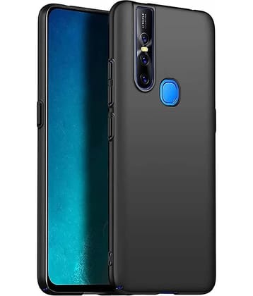 BEING STYLISH - Black Silicon Plain Cases Compatible For Vivo V15 ( Pack of 1 )
