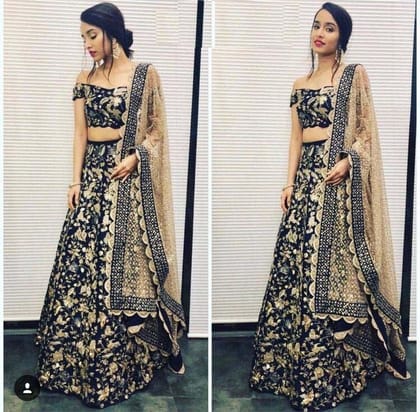 Latest Multi Color Embroidered Semi Stitched Lahenga Choli