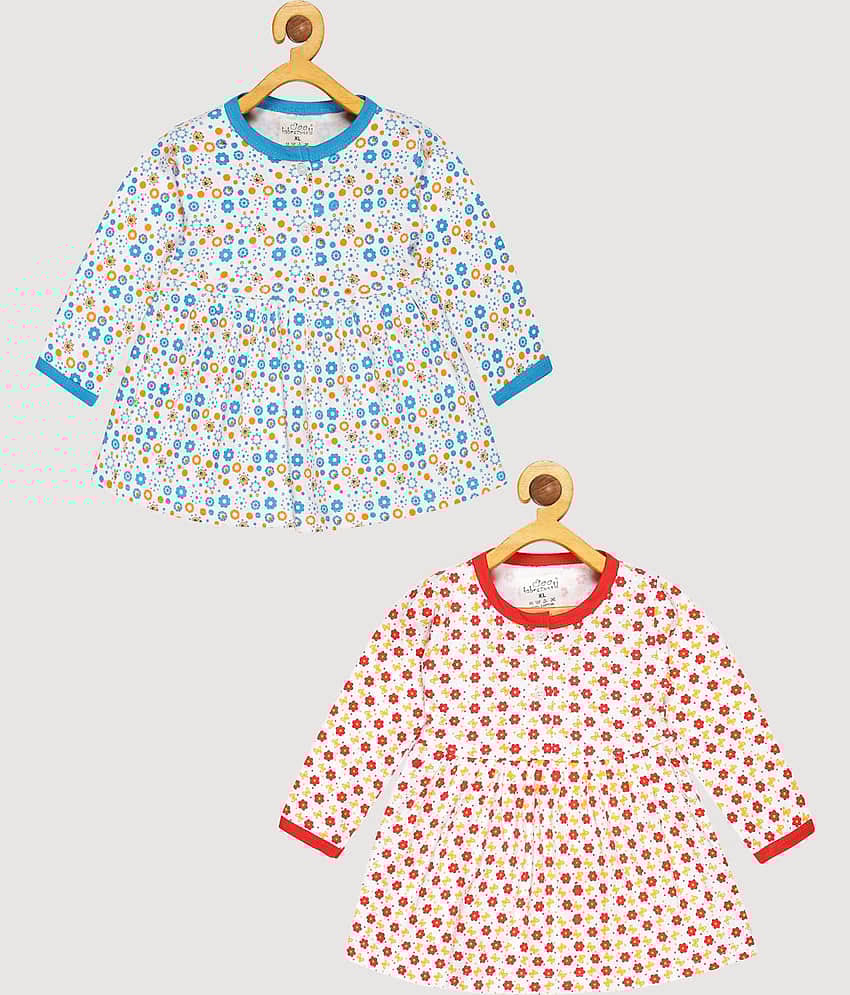 Babeezworld Pack of 2 Baby Girls Cotton Frock ( Red & Yellow )