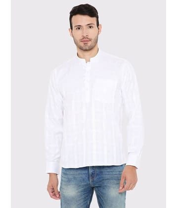 Maharaja - White Linen Men's Regular Kurta ( Pack of 1 )