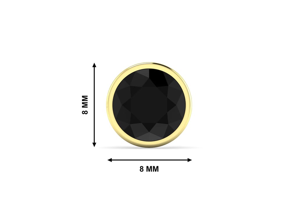 Black Brilliant Bezel Men's Ear Stud (1 Pc Only)