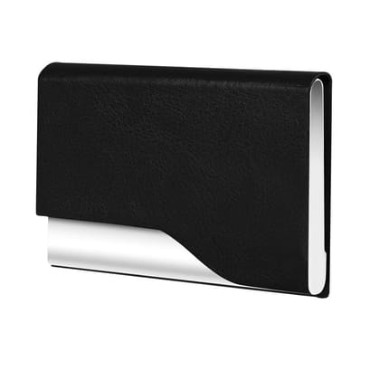 LOREM Small Pocket-Sized Metal ID, Credit-Debit Card Holder with Magnetic Shut Button for Men & Women-UF