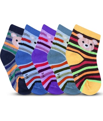 Dollar Multicolor Cotton Blend Boy's Ankle Length Socks ( Pack of 5 )