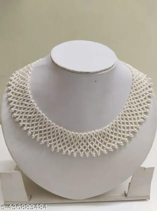 Collar Necklace for the Modern Woman - Pearl white Sizzler from Fashionifyy