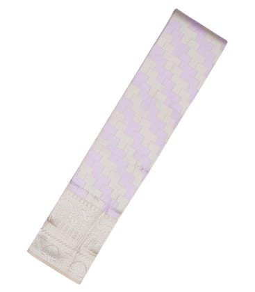 Lavender Woven Art Tissue Saree With Chevron Motifs-Lavander