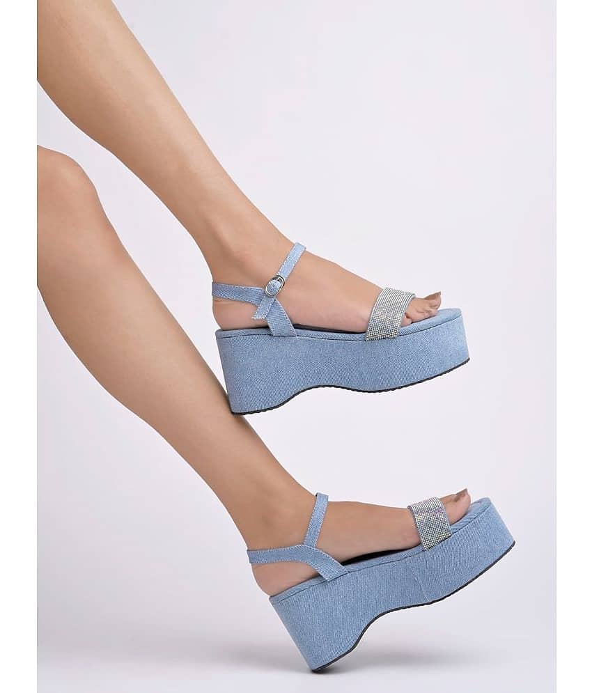 Shoetopia Blue Women's Sandal Heels