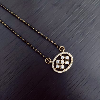 Gleaming Petals Mangalsutra-White / Gold Plated