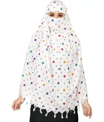 Flyhomes White Cotton Women's Scarf ( Pack of 1 )