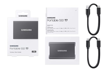 Samsung T7 Portable SSD 500GB USB3.2 External Solid State Drive Upto 1050MB-s SSD MU-PC500T-WW-Gray