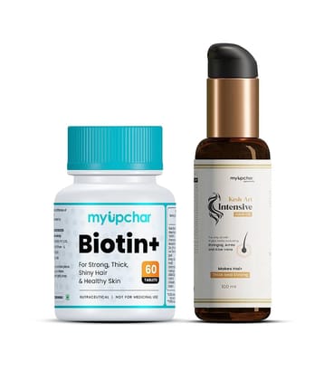 myUpchar Ayurveda Biotin Capsule & Hair Oil Capsule 2 gm