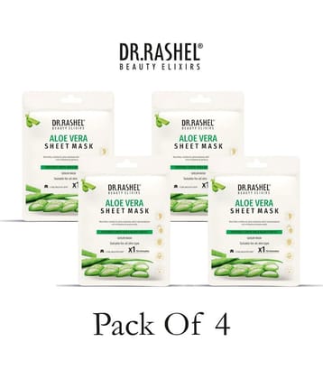 DR.RASHEL Aloe Vera Sheet Mask for Deep Hydration | Suits All Skin Types (20 gm each) | Pack of 4