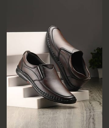 Bucik Brown Men's Slip On Formal Shoes