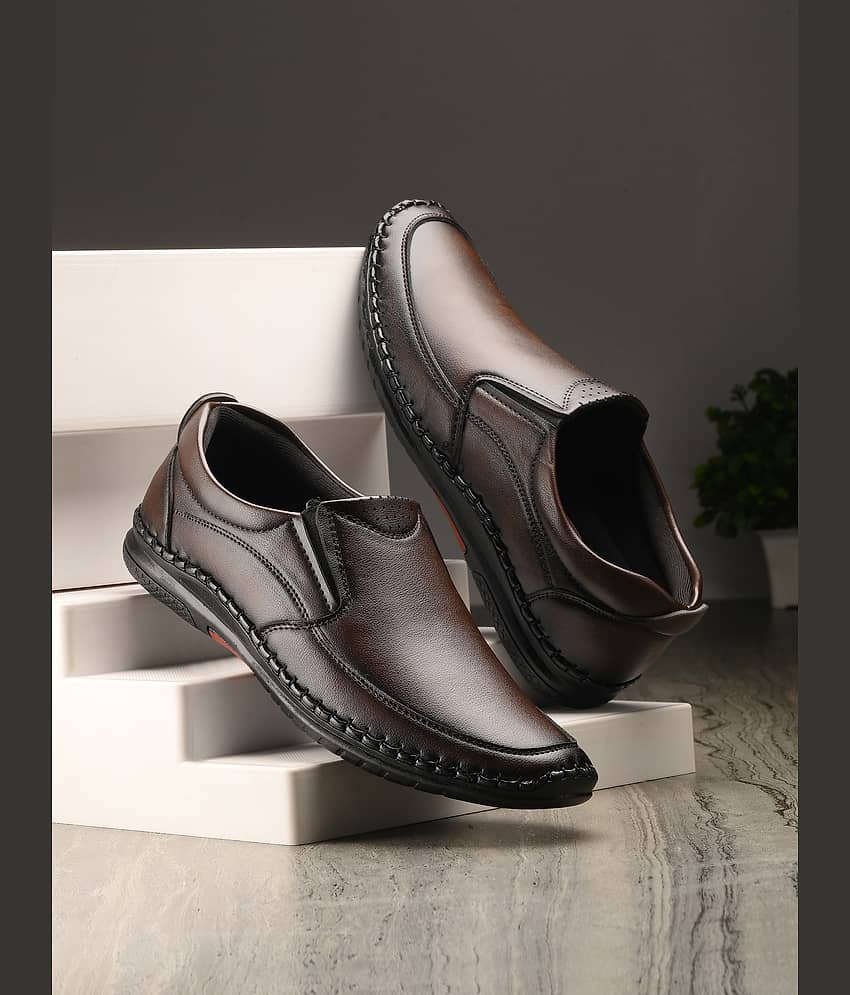 Bucik Brown Men's Slip On Formal Shoes