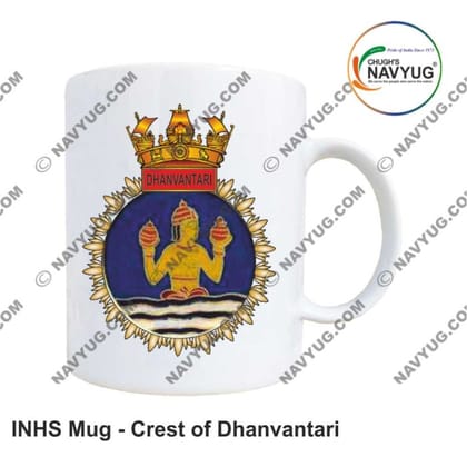 ArmyNavyAir INHS Dhanvantari Mug (350ml) | Premium Ceramic Crest Print | Defence Memorabilia