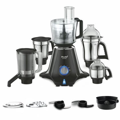 Preethi Zodiac MG-218 mixer grinder, 750 watt, Black/Light Grey, 5 jars - 3 In 1 insta fresh juicer Jar & Master chef food processor Jar, Vega W5 motor with 5yr Warranty & Lifelong Free Service Preethi Zodiac MG-218 mixer grinder, 750 watt, Black/Light G