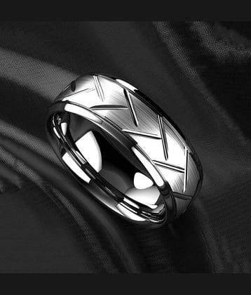 Thrillz Silver Michelin Ring | Simple Stainless Steel Ring | Mens Silver Ring | Minimalist Silver Ring | Mens Black Band| Gift for Him