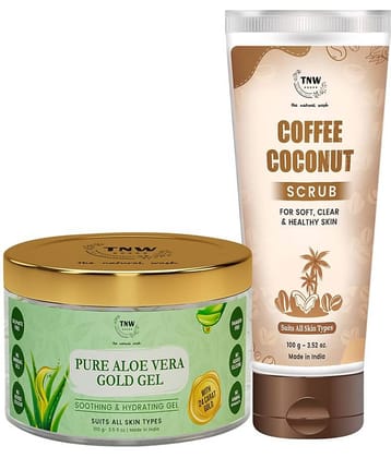 TNW - The Natural Wash Coffee Coconut Scrub with Pure Aloe Vera Gold Gel Facial Kit 200g g