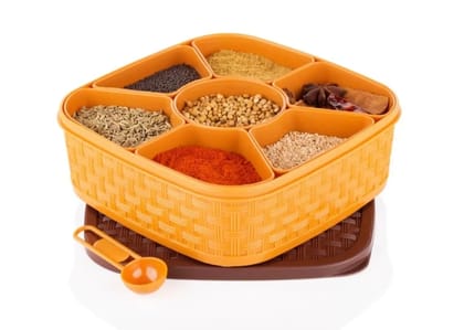 Masala Box Plastic Brown Spice Container