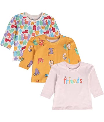 MINI KLUB Pack of 3 Baby Girls Cotton Blend Top ( Beige )