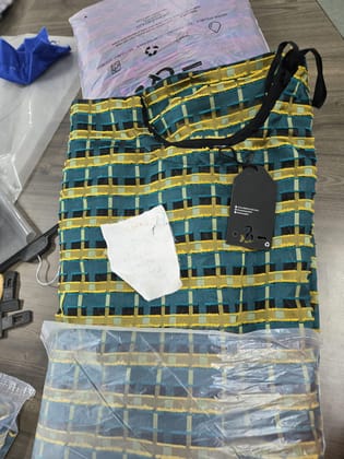 TEXTURED CHECK MAXI SKIRT-S / Teal Multi