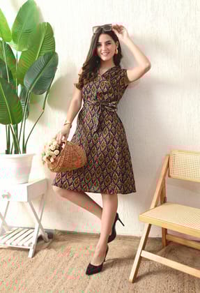 Ikat Shift Dress-M