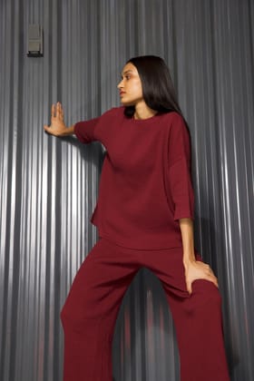 PLUM CRINKLE COTTON CULOTTES-XS / Plum