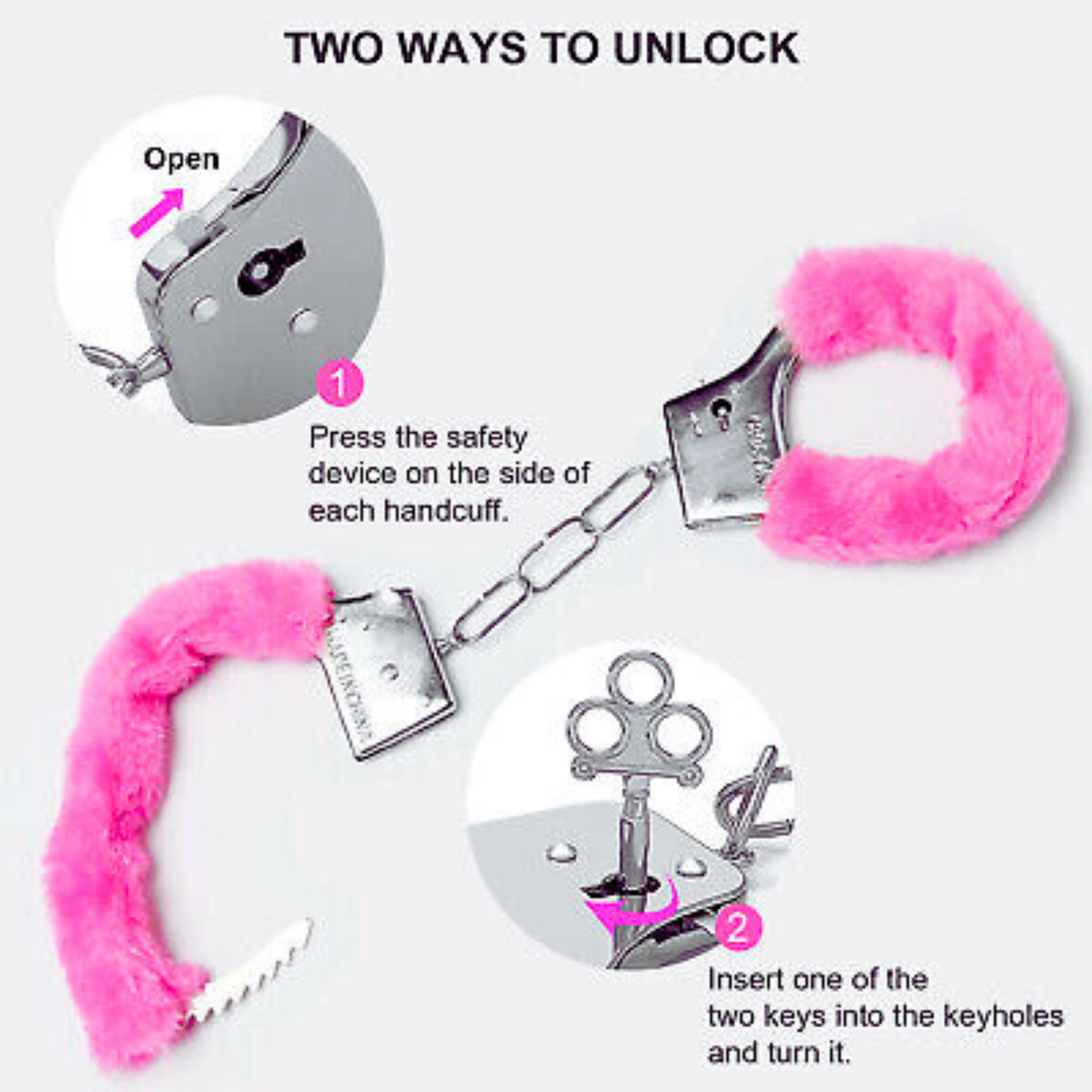 Hen Party Hand Cuffs Hot Pink- 1PC