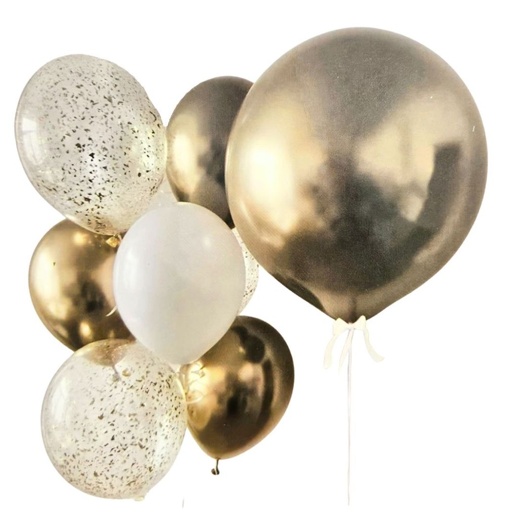 Happy Birthday Golden Balloons and Golden Confetti Balloons Combo Set - 22PC - Party and Festive Needs | Buy online on ZillyBuy