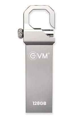 EVM EnStore 128GB Metal USB 2.0 Flash Drive - High Read Speeds up to 15MB/s & Write Speeds up to 8MB/s - Durable Metal Casing - Ideal for Data Transfer & Storage - (EVMPD/128GB)
