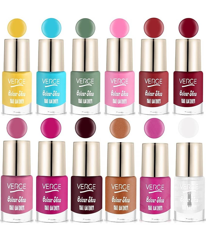 VERGE Glossy Finish Nail Polish Paraben Free & Non Toxic Modern Color Range Combo (Pack of 12)