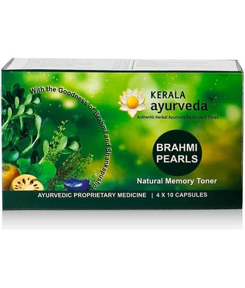 Kerala Ayurveda Brahmi Pearls 40 Capsules, Improves Cognitive Functions,Supports Memory, Retention, and Concentration, Enhances Reasoning