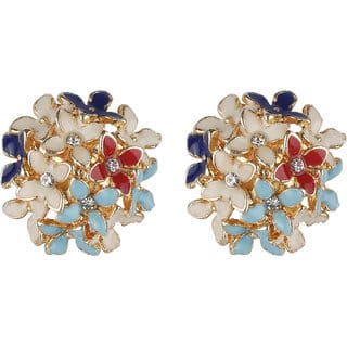 Enamel Daisy Flower Stud Earrings for Girls Alloy Material Earrings for Women's Fashion Jewellery for Party